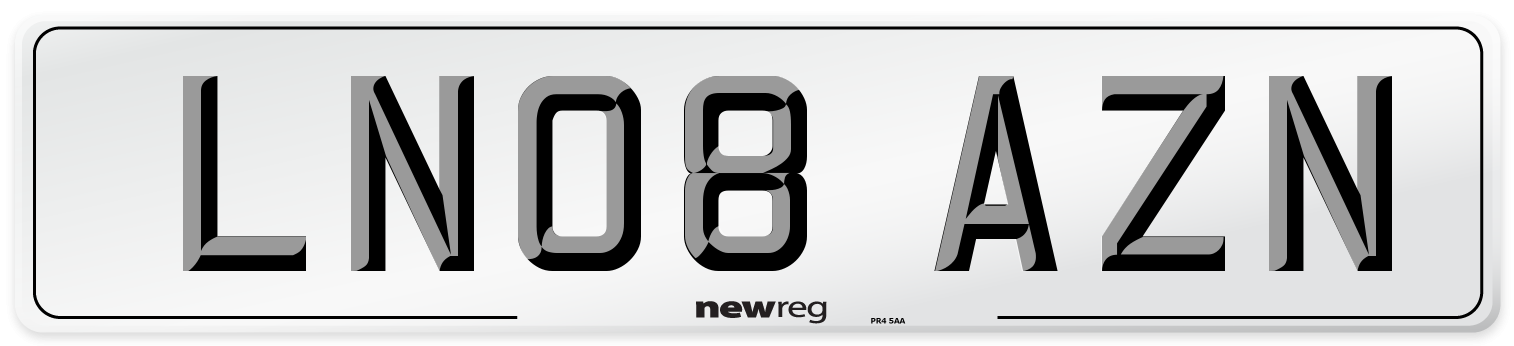 LN08 AZN Number Plate from New Reg